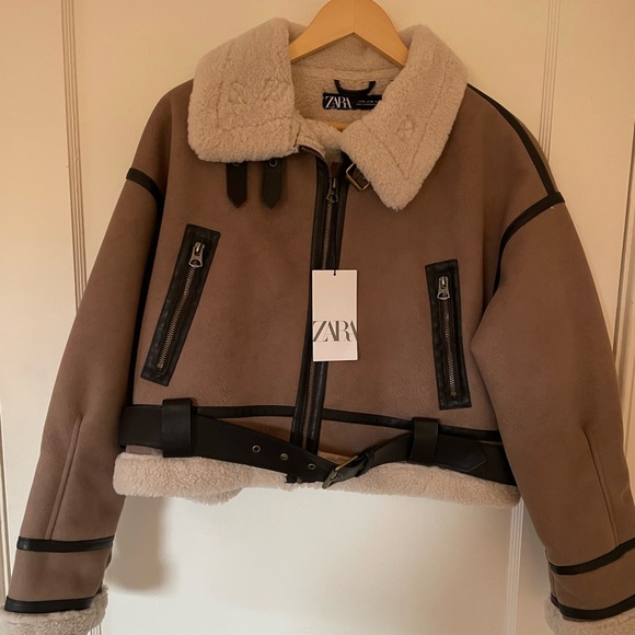 Zara Aviator Sherpa Jacket - Picture 2 of 5